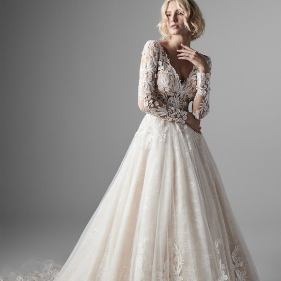 Sottero and Midgley Zander Gown and Cathedral Veil - Picture 1 of 5